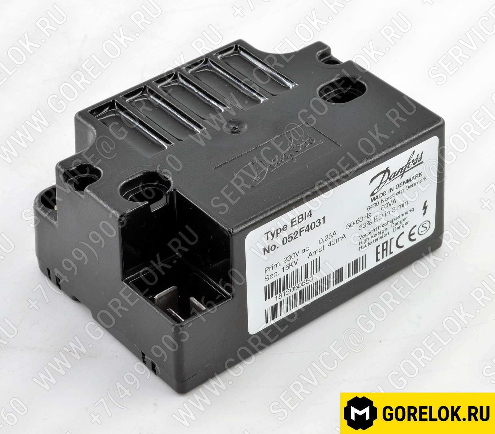 Трансформатор поджига DANFOSS 2 X 7,5 кВ EBI4 052F4031 : 189005, 66013017, 2170231, 0005020057