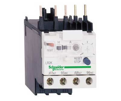 Тепловое реле SCHNIDER ELECTRIC LR2K 0312 (3,7 - 5,5 A) : 13020693, 13000642, 13016536, 740220002000