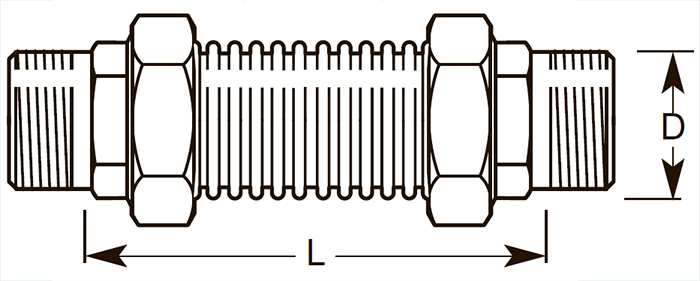 Компенсатор резьбового исполнения WEISHAUPT тип AGB DIN 30 681